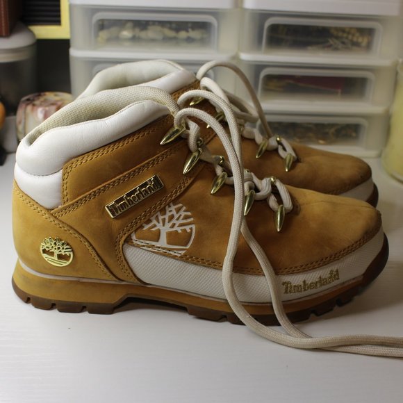 Euro Hiker Boot Timberland 8 Women Tan White READ - Picture 9 of 16